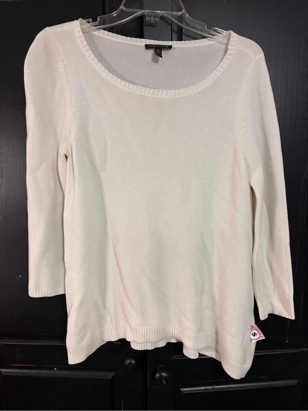 Eileen Fisher Cream Scoop Neck Knit Sweater